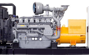 Large generator engine on a base frame